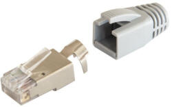 KELine KE-RJ45-SC6A RJ45/s árnyékolt fém dugó 10Gigabit 500MHz Cat. 6 Cat. 6A Cat. 7 Cat. 7A törésgátlóv (KE-RJ45-SC6A)