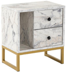 4-Home Măsuță de noptieră Glimmer Fressia Marble Gold, auriu