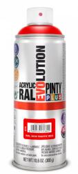PINTY PLUS Evolution oldószeres akril festék spray 400 ml, RAL 3020 közlekedési piros színű | PINTY PLUS 614