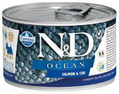 N&D OCEAN Adult lazac és tőkehal Mini 140g