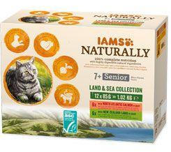 Iams Senior Naturally tasak Land&Sea in grav12x85g