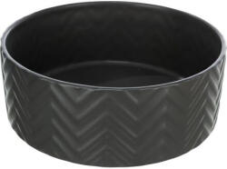  Kerámia tál 1, 6 l/ø 20 cm, bordázott, fekete