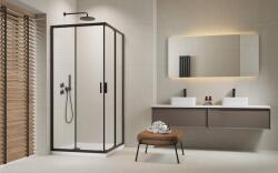 H2O Comfort Black C/D szögletes fekete zuhanykabin 90x90 átlátszó