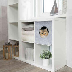  ANTON filc doboz/ketrec macskának, IKEA polcra alkalmas 33cm szürke