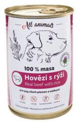  All Animals DOG konz. Marhahús darált rizzsel 400g