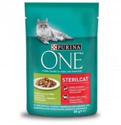  Nestle PURINA ONE macska Sterilcat mini filé pulykával és zöldbabbal, lében 26x85g