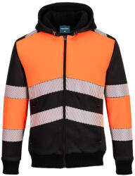 Portwest PW3 Class 1 zippzáros téli kapucnis pulóver (PW-PW377OBRXL)