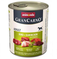 Animonda GRANCARNO® kutya felnőtt marhahús, nyúl, gyógynövények bal. 6 x 800g-os konzervdoboz
