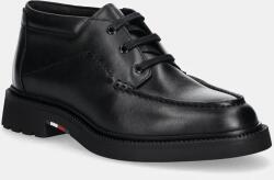Tommy Hilfiger bőr félcipő HILFIGER COMFORT LWT LTH M TOE B fekete, férfi, FM0FM05264 - fekete Férfi 43