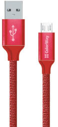 ColorWay micro USB Kábel - 2, 1A - 1m - Piros (CW-CBUM002-RD)