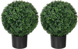 HOMCOM Műnövény szett, 2 db buxus, cserépben 52cm magas (830-818V00GN) - deco24