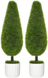 HOMCOM Műnövény szett, 2 db ciprus, cserépben 90cm magas (830-708V00GN) - deco24