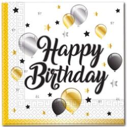 Procos Szalvéta Happy Birthday 33x33cm 20ks