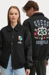 Guess Originals gyapjú keverék dzseki fekete, átmeneti, oversize, M4BL50 WEI00 - fekete XS