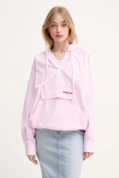 Fiorucci pamut melegítőfelső Gingham Logo Hoodie Shirt rózsaszín, női, mintás, kapucnis, W02SPTLO286CO01PN02 - rózsaszín 34