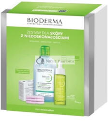 BIODERMA Sebium Karácsonyi Készlet 2024 - H2O 500 ml, Szérum 30 ml, Glov Újrahasználható Puha Párnák 3 Darab