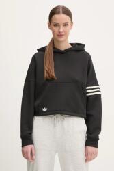 Adidas felső Neuclassics fekete, női, nyomott mintás, kapucnis, JI8500 - fekete XL