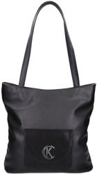 Karen Női táska fekete elegáns divattáska prémium rostbőr (kn-9520-black)