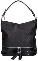 Karen Franka fekete női válltáska prémium rostbőr Karen (kn-1694-black)