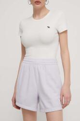 Abercrombie & Fitch rövidnadrág női, lila, sima, magas derekú - lila L