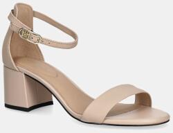 Tommy Hilfiger bőr szandál LEATHER ANKLE STRAP HEEL SANDAL bézs, FW0FW08673 - bézs Női 37