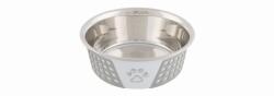 TRIXIE szilikonnal bevont fém tál 0, 75l/17cm fehér/szürke - allatoutlet
