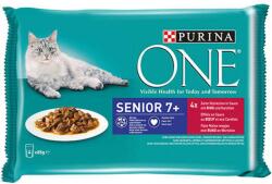 Mars-Nestlé PURINA ONE Senior 7+ Mini Filé (marha, sárgarépa) - nedves eledel idős macskák részére (4x85g) - allatoutlet