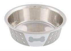 TRIXIE szilikonnal bevont fém tál 0, 4l/14cm fehér/szürke - allatoutlet