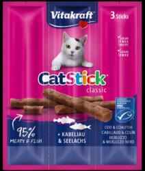 Vitakraft Cat Stick Mini - jutalomfalat (tőkehal, fekete tőkehal) macskák részére (3x6g)