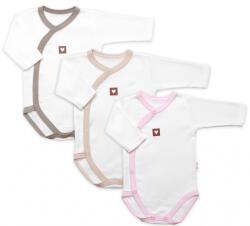 Baby Nellys Növekvő érték szett, 3x Nature uniszex bababodi - rózsaszín/bézs/taupe Velikost koj. oblečení: 62/68 (3-6m)