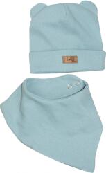 Kazum Kétrétegű bordás sapka fülekkel + sál, Lovely One, sötétkék Velikost koj. oblečení: 92/98 (18-36m)