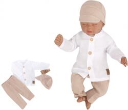 Z&Z Muszlin ing, nadrág + sapka, 3D szett, Boy Z&Z, fehér/homok Velikost koj. oblečení: 68 (3-6m)