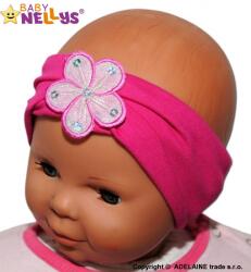 Baby Nellys ® fejpánt virággal - málna, 80/92 Velikost koj. oblečení: 80-92 (12-24m)