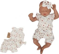 Z&Z Wrap body fodros, rövidnadrág + muszlin fejpánt, 3D, Z&Z Flowers, krém Velikost koj. oblečení: 56 (1-2m)
