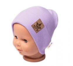 Baby Nellys bordás duplarétegű kalap karimával - lila Velikost koj. oblečení: 92/98 (18-36m)