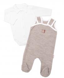 Baby Nellys 2 részes szett Star, body hosszú. ujjú + kötött nadrág, bézs Velikost koj. oblečení: 56 (1-2m)