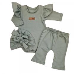 Kazum Fodros body, csengős leggings és sapka, 3D, pamut, olíva Velikost koj. oblečení: 56 (1-2m)