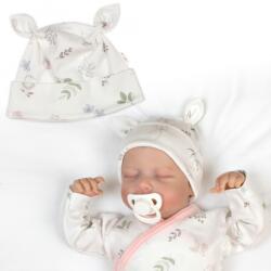 Baby Nellys Baba sapka, pamut, Réti virágok, krém Rózsa Velikost koj. oblečení: 62/68 (3-6m)