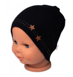 Baby Nellys Bordás csillagkalap - fekete Velikost koj. oblečení: 92/98 (18-36m)
