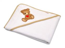 Baby Nellys Baba Nellys Teddy Bear kapucnis törölköző - fehér - babylaska - 8 737 Ft