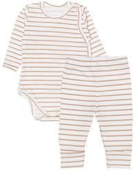 MBaby Wrap bordás body + melegítőnadrág, 2D szett Stripe, bézs Velikost koj. oblečení: 68 (3-6m)