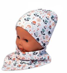 Baby Nellys Baba Nellys Kétrétegű sapka + sál Palouček, krémszínű, méret. 92/98 Velikost koj. oblečení: 92/98 (18-36m)