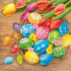 POL-MAK Húsvét Colourful Eggs szalvéta 20 db-os 33x33 cm PKK056381 (PKK056381)