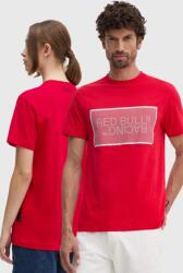 Red Bull Racing x Pepe Jeans pamut póló piros, nyomott mintás, RU500004 - piros XL