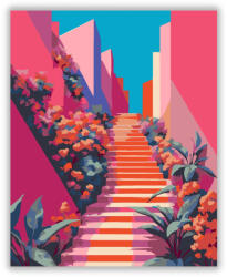  Színes Lépcsősor Növényekkel - számfestő készlet
