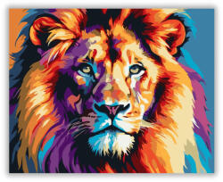  Színes Oroszlán Textúrált Sörénnyel - számfestő készlet