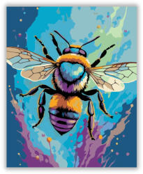  Színes Méhecske Absztrakt Háttérrel - számfestő készlet