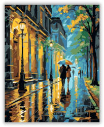  Éjszakai Parki Séta Színes Esernyőkkel - számfestő készlet