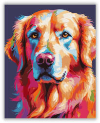  Neon Színű Arany Retriever - számfestő készlet