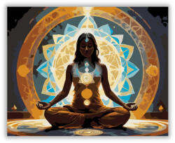  Meditáló Jógi Szent Geometriával - számfestő készlet